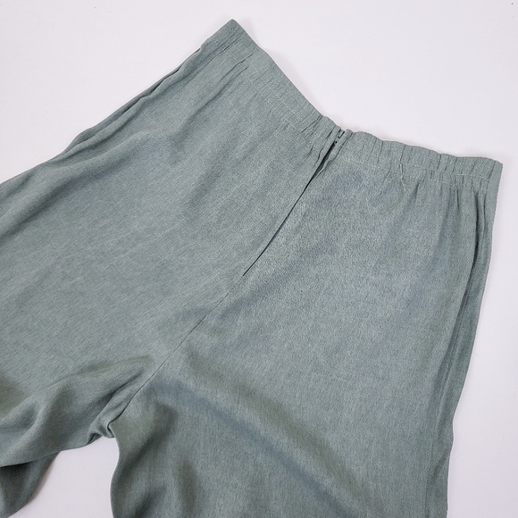 90’s lounge pants olive green vintage straight leg flowy lightweight high rise - Picture 12 of 14
